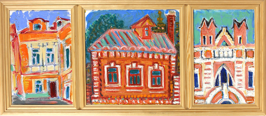 Бабицына Татьяна Викторовна. Лот из трех работ 2019 г. из серии «Москва» в одной раме: 